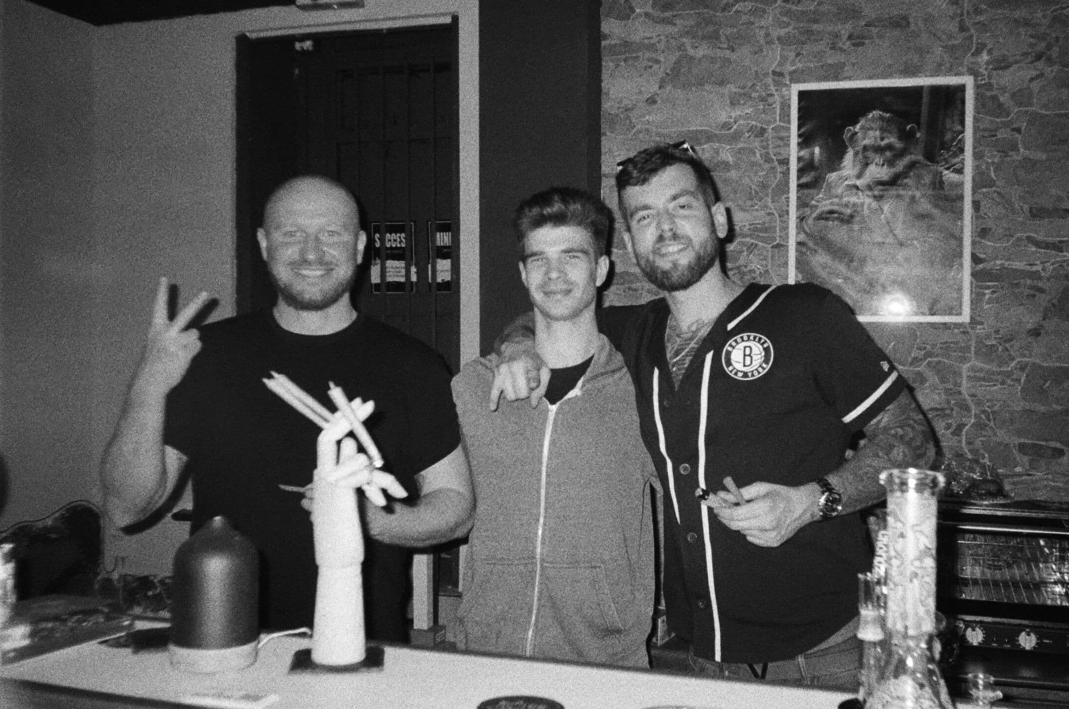 The crew behind the club bar